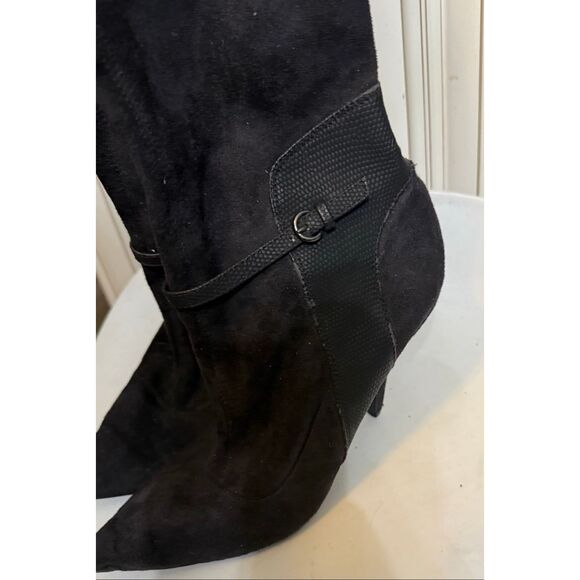Mojo Moxy Women's Suede Pointed Toe Stiletto Over the Knee Boots Black Size 8 - Picture 7 of 15
